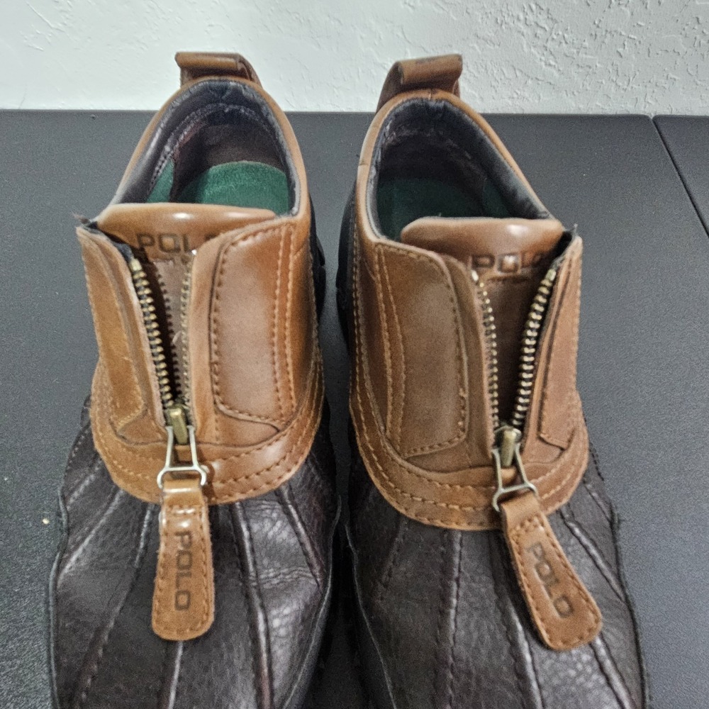 Polo Sport Ralph Lauren Leather Shoes Ankle Boots Sz 8 D Brown Preppy Outdoors - Picture 7 of 13